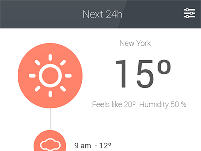 Weather app - Red color. android app plain weather