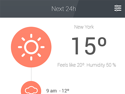 Weather app - Red color.