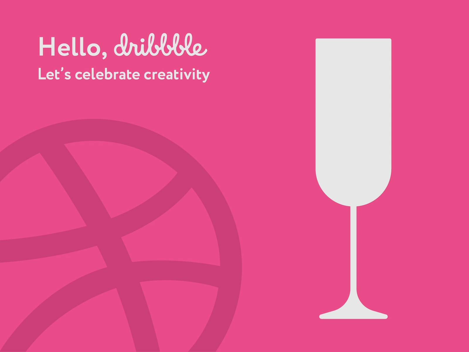 Hello, Dribbble! animation celebration champaign glass hello dribble illustration