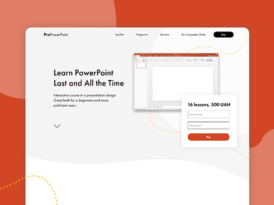 Learn Power Point — Course Promo Page colorful course landing page web