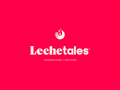 Lechetales hand icon logo logotype mark milk red type typography