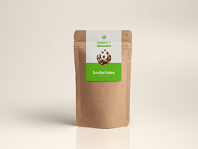 Lechetales green icon packaging paper pouch sticker