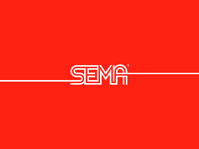 SEMA branding custom lines logo logotype red road speed stroke type typography wordmark