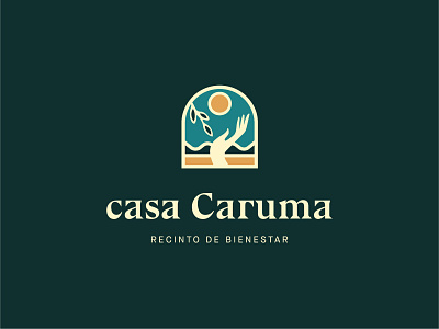 Casa Caruma badge branding icon logo logotype mark nature spa stamp type typography wellness