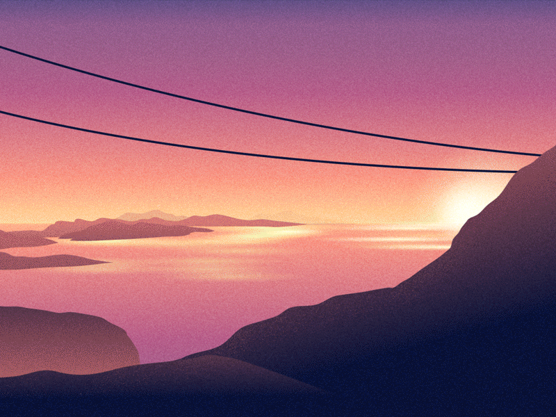 Journey Through Rope after effects animation cable car gif illustration