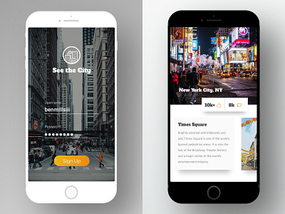 City Info App (example screens) app design mobile design ui design ux design webdesign