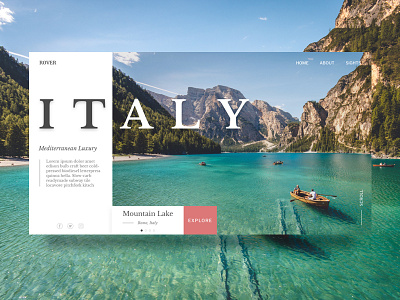 Italy Tourism Site adventure landing page minimal modern travel ui ux web design