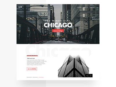 City Apartment Landing Page chicago city landing landing page typography ui design ux design web design