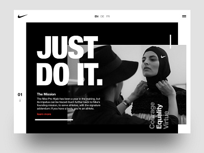 Nike Just Do It Concept fashion landing minimal modern nike typography ui ui design ux design