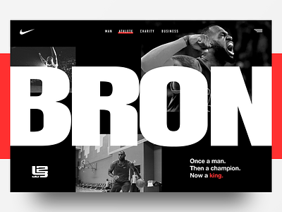 Lebron James concept basketball hero landing page nike typogaphy ui ux webdesign