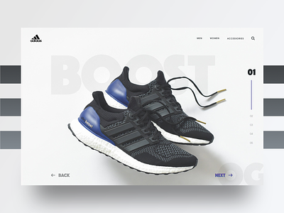 Adidas Ultraboost OG concept adidas agency boost landing page photography shoes sneakers typography ui ui design ux ux design web design