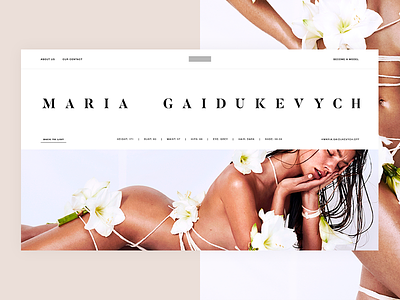 M.A. Agency model page beauty fashion girl grid layout model ui ux web