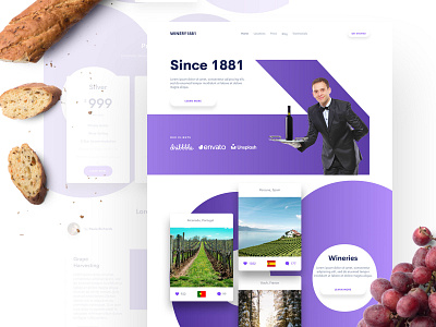 Winery Landing Page clean design landing page landing page design sketch ui ui design uidesign web design