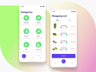 Shopping List categories clean design figma ios app iphone iphone app list mobile shopping sketch ui ui design