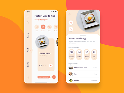 Toasted bread & egg app apple brand clean design figma food food app ios app iphone iphone app mobile shoping sketch ui ui design