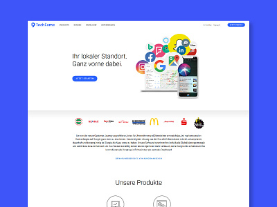Techfame Webdesign blue startup web design webdesign website