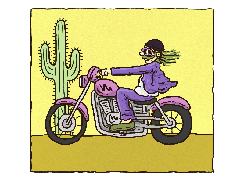 Biker animation gif illustration