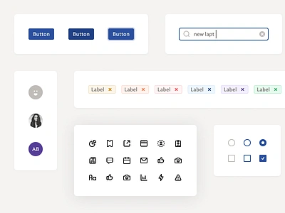 UI components avatar button checkbox component design system icon input library pills styleguide