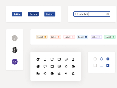 UI components avatar button checkbox component design system icon input library pills styleguide