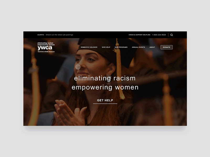 ywca refresh landing transitions ui web website