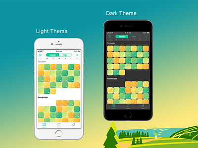 Wave - Calendar app calendar colour data visualization design thinking interface ui ux