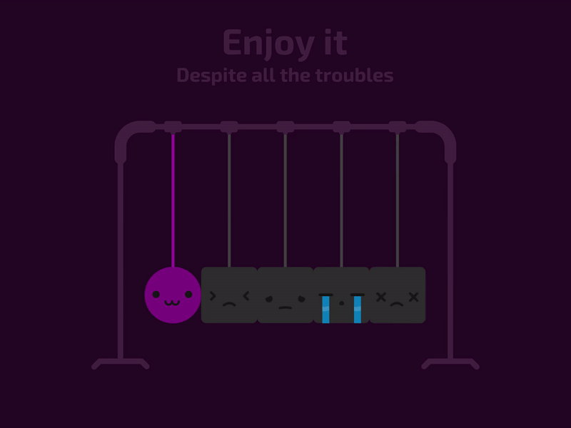 Positive Pendulum advice after effects doodle doodleart emoji emojis enjoyment happy illustration motion graphic pendulum