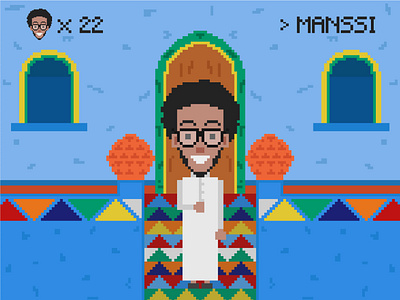 Manssi's Birthday birthday egyptian illustration noubian pixel pixel art