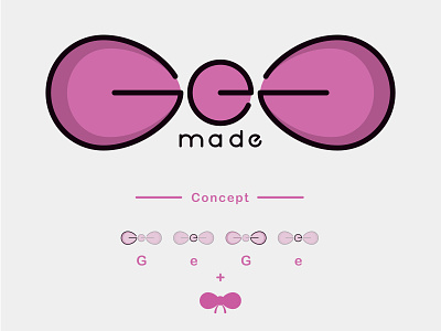 GeGe Made Logo bow concept logo