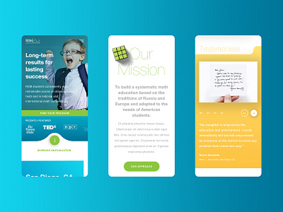 Russian School of Mathematics - Mobile art direction branding concept design digital interaction design landing page ui uiux web design