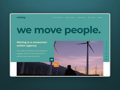 Mering Action Agency Redesign art direction branding design digital interaction design landing page typography ui uiux web design