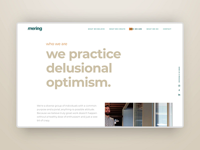 Mering - Who we are art direction branding design graphic design interaction design landing page typography ui uiux web design