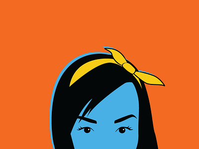 Selfportrait bow eyes flat girl hipster illustration illustrator lineart me orange selfportrait