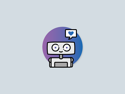 Chatbot bot chat illustration purple robot talk