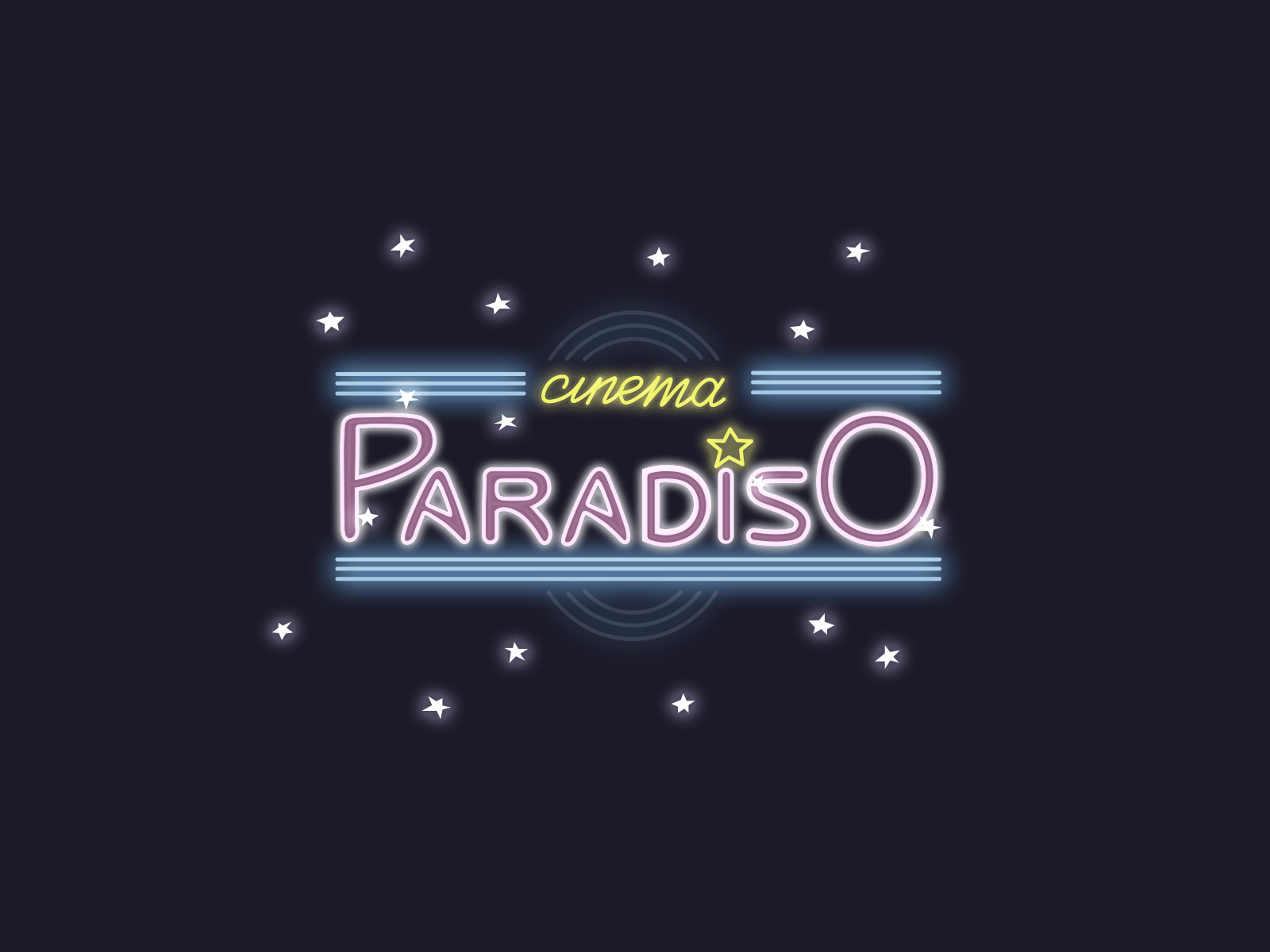 Cinema Paradiso graphics motion graphics movie sign