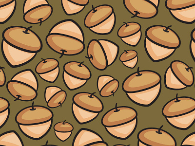 Earthy Acorns Collection acorn acorns illustration moss green pattern design surface pattern surface pattern design