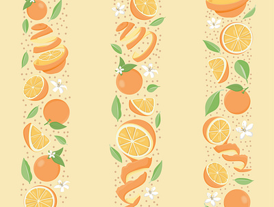 Orange Peel Strips branding children childrens childrens book cute design floral illustration pattern pattern design print repeat summer surface pattern surface pattern design textile textiles vector flowers