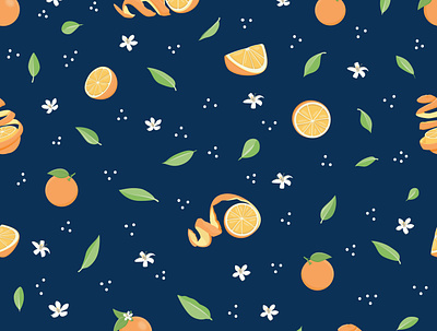 Freshly Squeezed cute design floral illustration orange juice oranges pattern pattern design surface pattern surface pattern design vector flowers