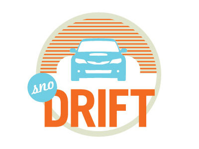 Sno*Drift Badge blue design logo orange