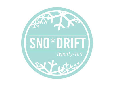 Sno*Drift Badge Alt blue design logo white