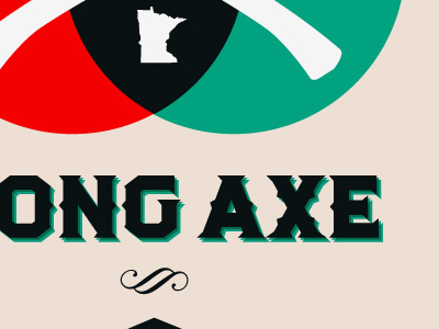 Long Axe Brewing beer black green label logo red