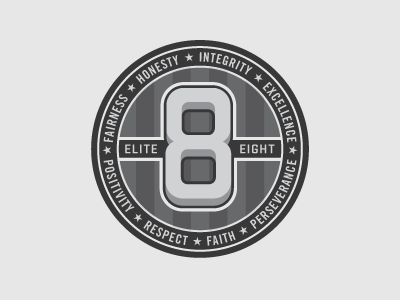 Elite Eight badge eight elite grey