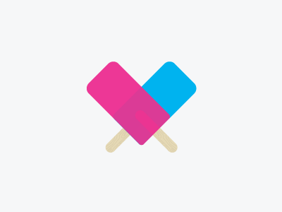 Pop Love blue logo love pink popsicle