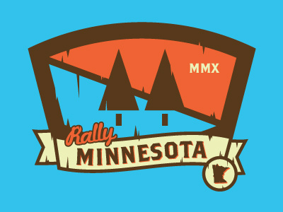 Rally Minnesota blue brown logo minnesota rally red