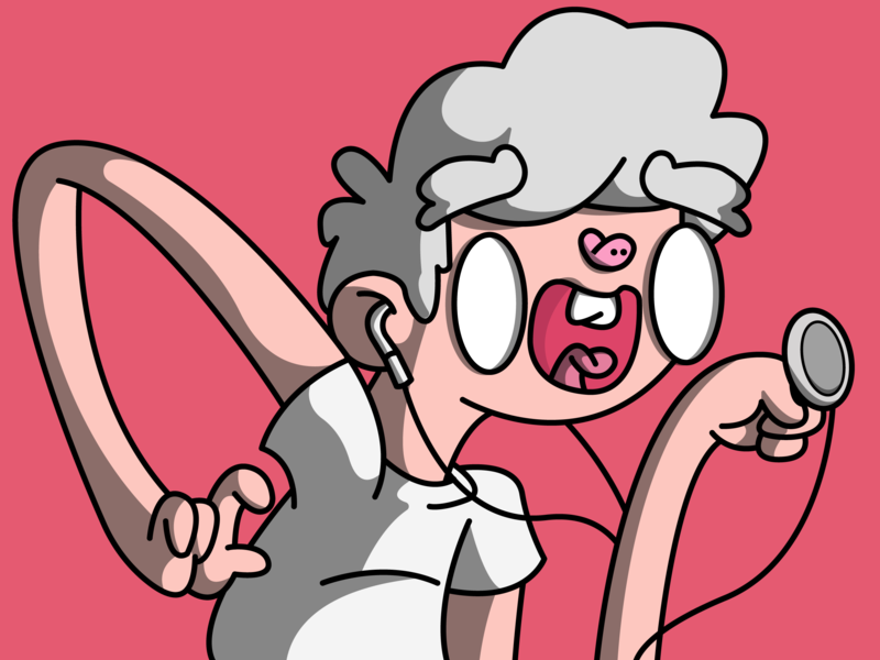 Young Doc doc pink medic vector illustration design doctor