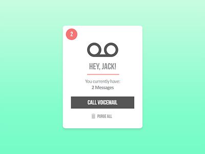Voicemail Card clean simple ui voicemail