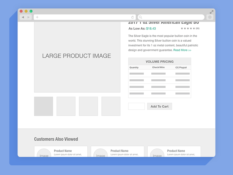 Product Page Layout product ui ux wireframe