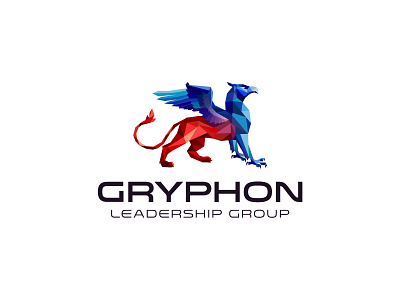 Gryphon animal eagle gryphon ilustration lion logo polygonal vector