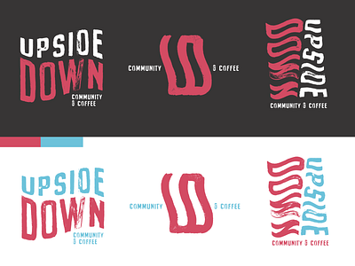 UpsideDown Community + Coffee branding design logo