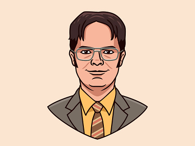 Dwight Schrute cartoon dwight dwight schrute fan art graphic design icon illustration logo logo design office portrait the office vector