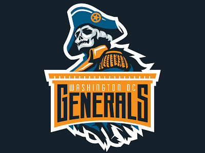 Washington Generals branding general illustration logo logo design skull sports team logo typography vector washington